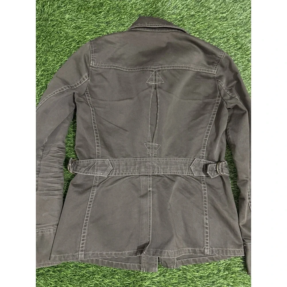 J. Crew Women's Military Jacket Size XS Green Twill 100% Cotton Belted‎ Long Slv